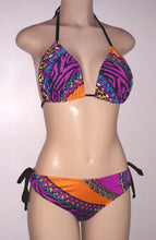 Load image into Gallery viewer, Tribal bikinis. Triangle swimsuits for women. Animal print bathing suits

